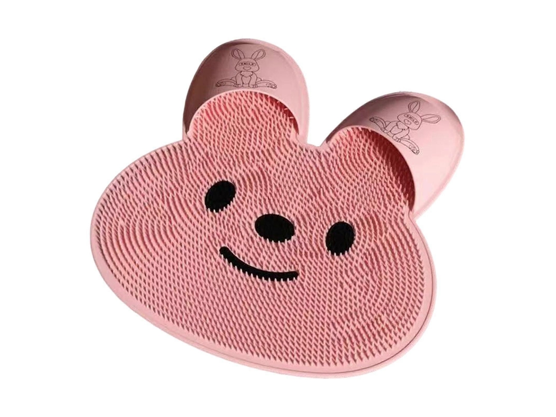Tapete De Silicone Circular Para Massagem Nos Pés E Costas, Com Formato De Coelho, Antiderrapante Para O Chuveiro E Para Os Pés.