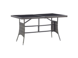 Vidaxl Mesa De Jardim Em Vime Pe 140x80x74 Cm Cinzento