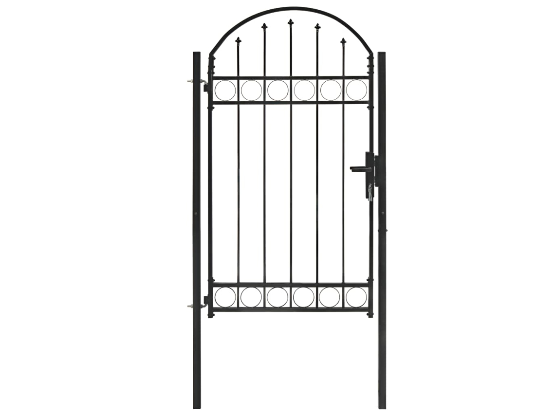 Fence Gate, Fence Gates Vidaxl Preto Aço (102 X 175 Cm)