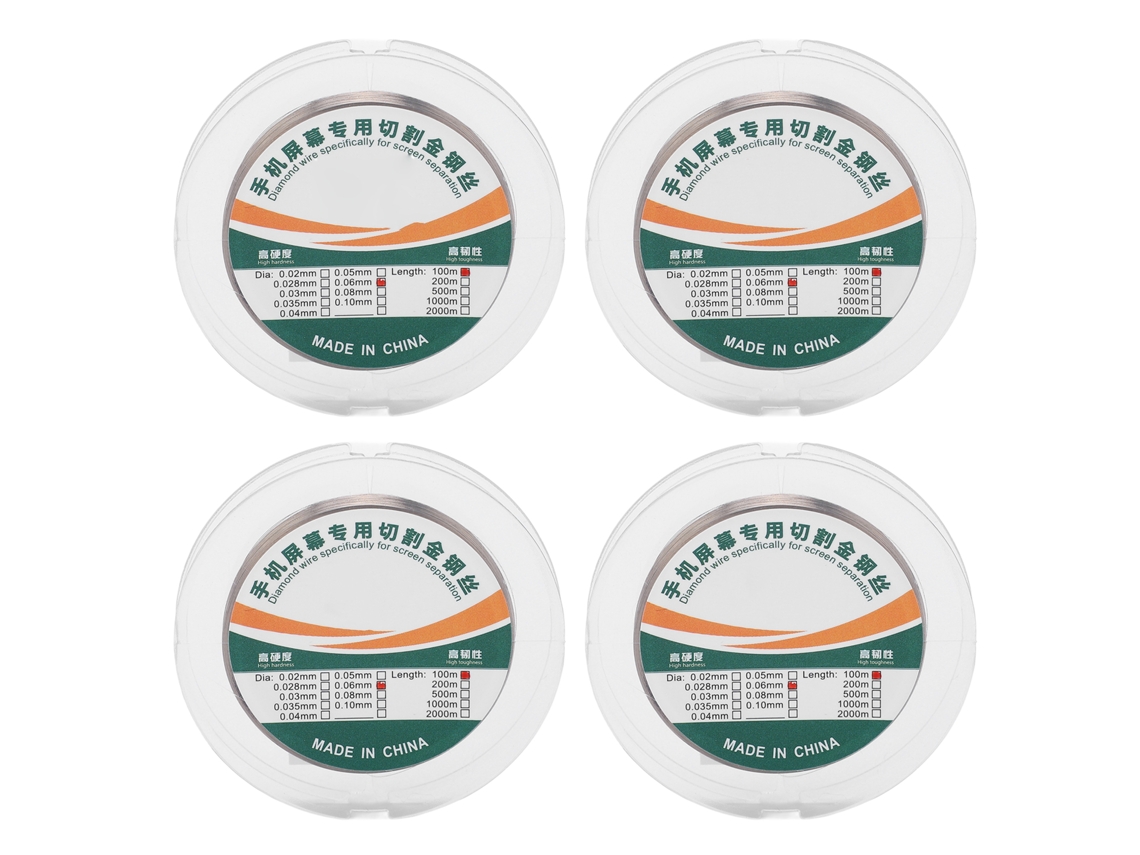 Fio De Corte De Tela De Telefone 4 Rolos 100m Aço Carbono Molibdênio 0.06mm Alta Resistência Tensil