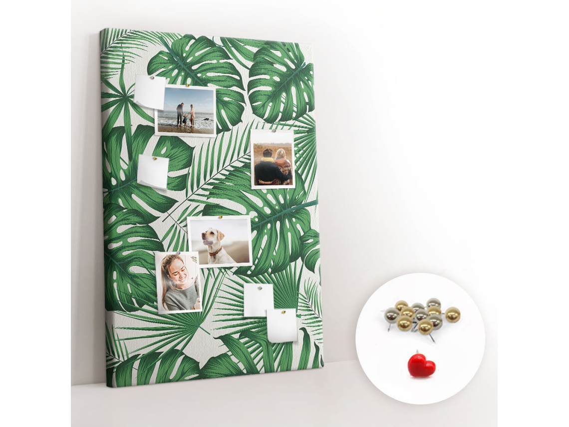 Quadro De Cortiça Folhas De Planta Monstera Para O Quarto Das Crianças Espelharte (80x120 Cm)
