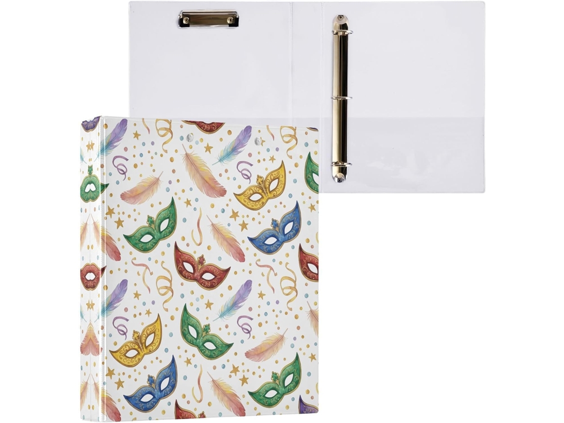 Pasta de 3 Argolas para Papel Tamanho Carta , Organizador Redondas com Prancheta, Prancheta Ma (27,9 X 21,6 Cm)