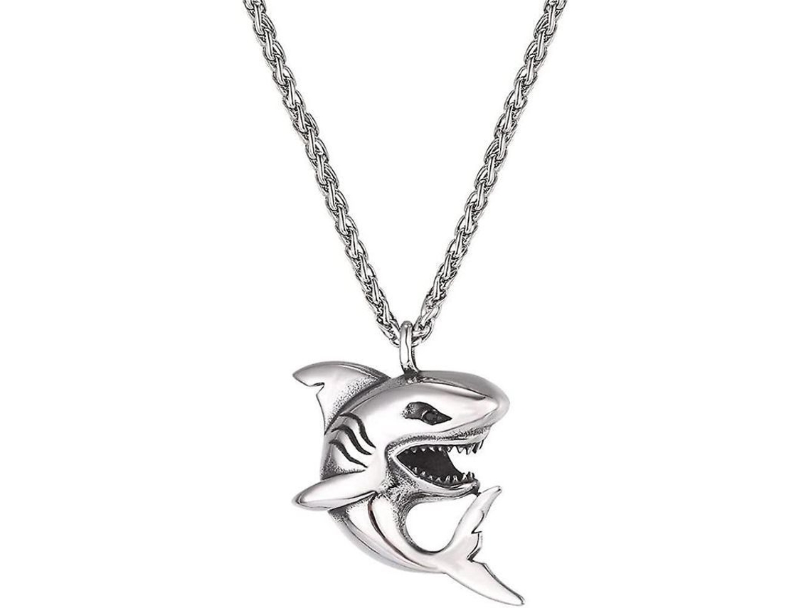 2026-colgante De Tiburón/pez/delfín Joyería Animal Collar Para Hombres Niños Acero Inoxidable Dml 01 Tiburón Acero Inoxidable