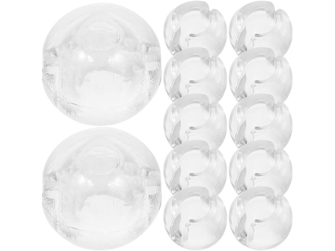 Healvian Conjunto De 30 Peças Batentes Corrente Transparentes Com Contas Para Fixação Segura Persianas Verticais Pom