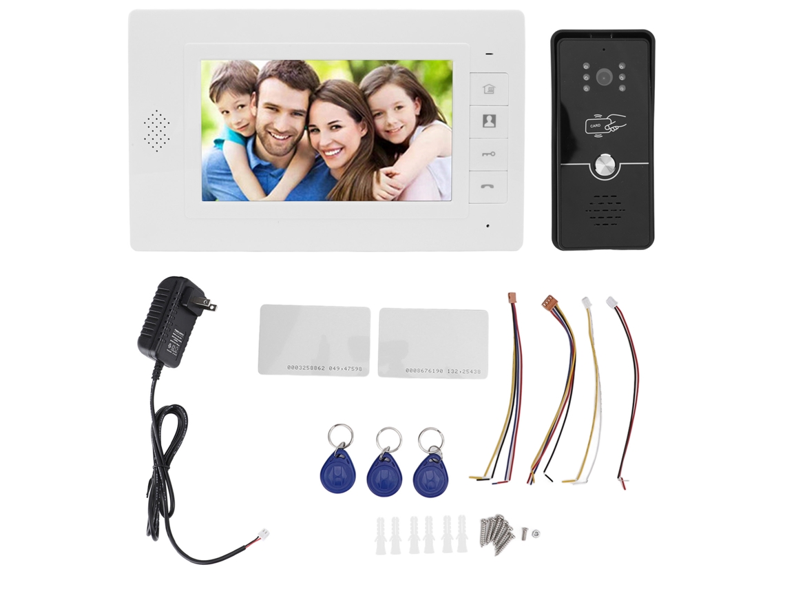Sistema De Intercomunicador Vídeo Com Ecrã Lcd 7 Polegadas