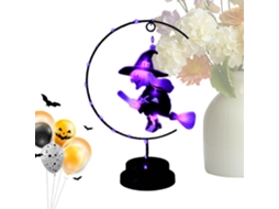 Abajur De Mesa Bruxa Voadora Para O Halloween, Estilo Gótico, Luminária De Cabeceira, Luminária De C Gokoco