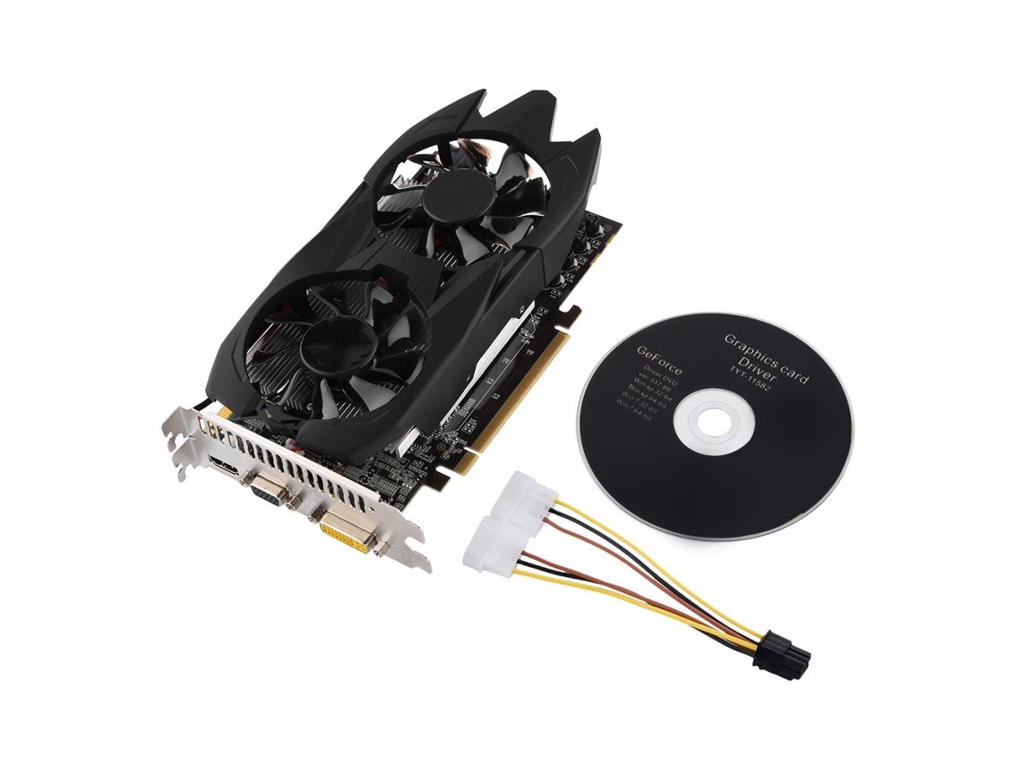 Placa De Vídeo Para Jogos Gddr5 4gb 128bit Com Duas Ventoinhas De Resfriamento Para Pc Desktop
