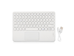 Teclado Sem Fio Bluetooth com Capacete Redondo Toque Inteligente Ultra Fino 10 Polegadas Branco