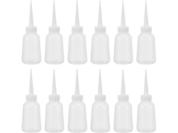 Pacote Com 12 Frascos Aplicadores Com Tampas, 150 Ml, Plástico Transparente.