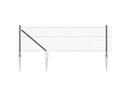 Conjunto 1 Poste De Cerca Vidaxl Cinzento Aço (25 X 0,4 M)