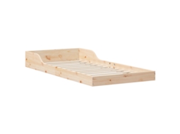 Conjunto 1 Estrado De Cama Plataforma Vidaxl Castanho Madeira De Pinho Maciça (80 X 200 Cm)