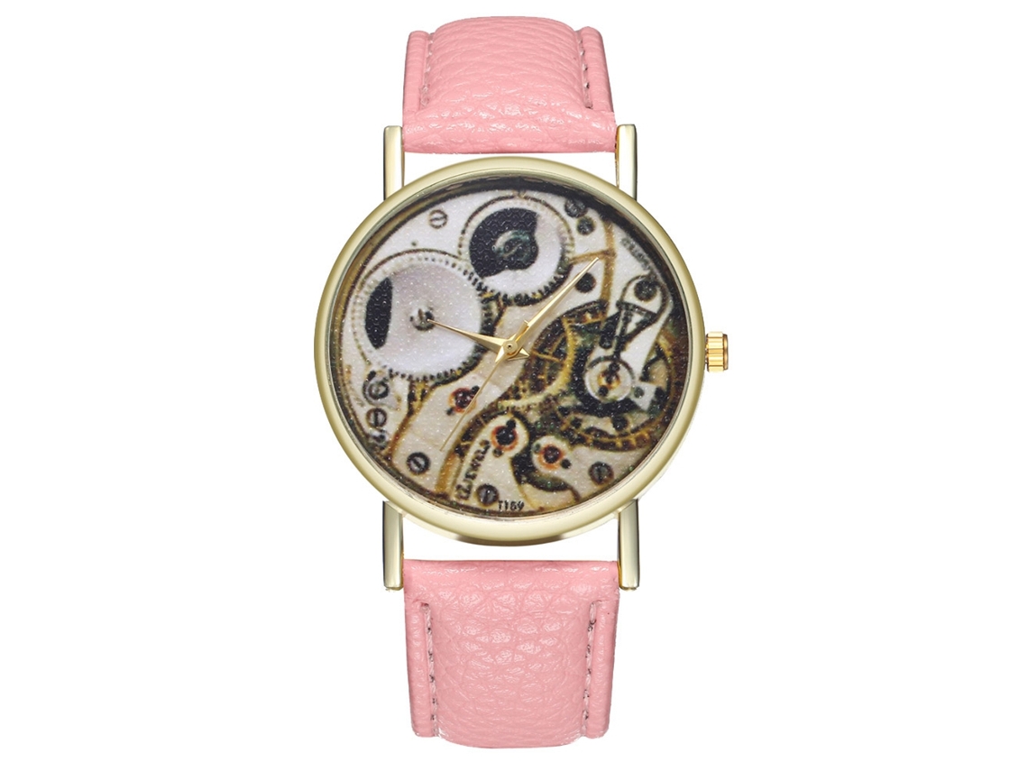 Reloj De Pareja Zhoulianfa De Cuero Casual Coreano Con Quartzo Rosa T159-a