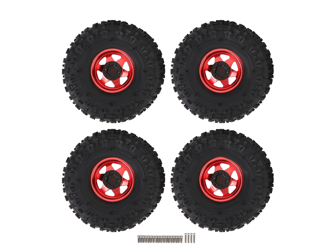 2026zentro-conjunto De 4 Pneus De Borracha Rc Crawler 1.9 Polegadas Com Jantes De Metal Para Redcat Axial Scx10