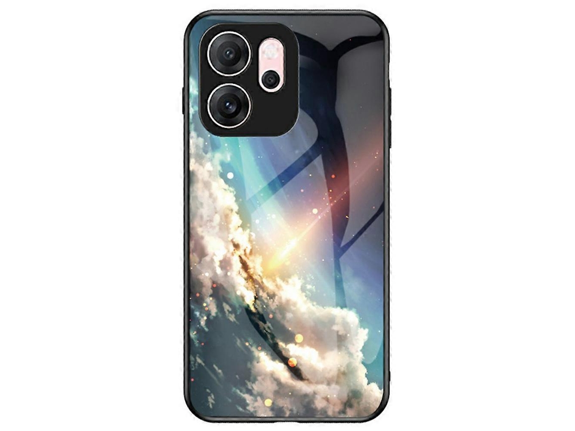 Capa De Celular De Vidro Temperado Com Padrão De Céu Estrelado Para Oppo Reno14 F 5g, Céu Estrelado Brilhante