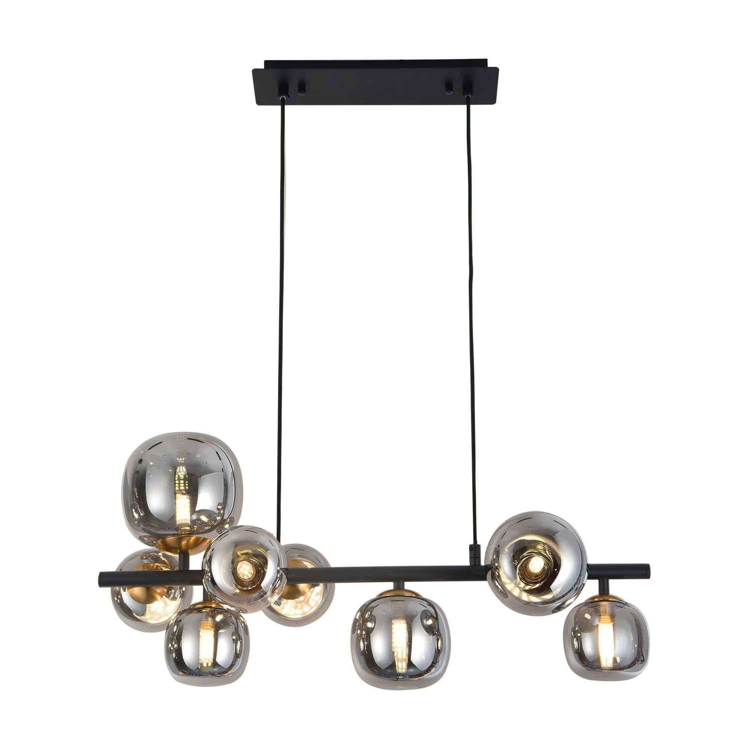 Candeeiro de Teto LÚZETE 8 Luzes Ferro Bronze/Preto Nicoletta
