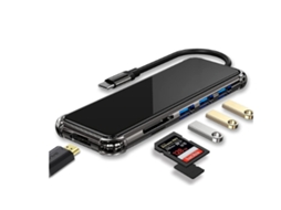 Hub Usb C Dongle 6 Em 1 Hdmi 4k, Usb 3.0, Sd/tf Reader, Compatível Macbook Pro, Ipad Pro Etc Preto Bestvite