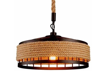 Luminária industrial suspensa de ferro, 40 cm, estilo vintage para sala CRRYNUO