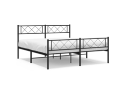 Estrutura De Cama Em Metal Vidaxl Preto Aço (140x190 Cm)