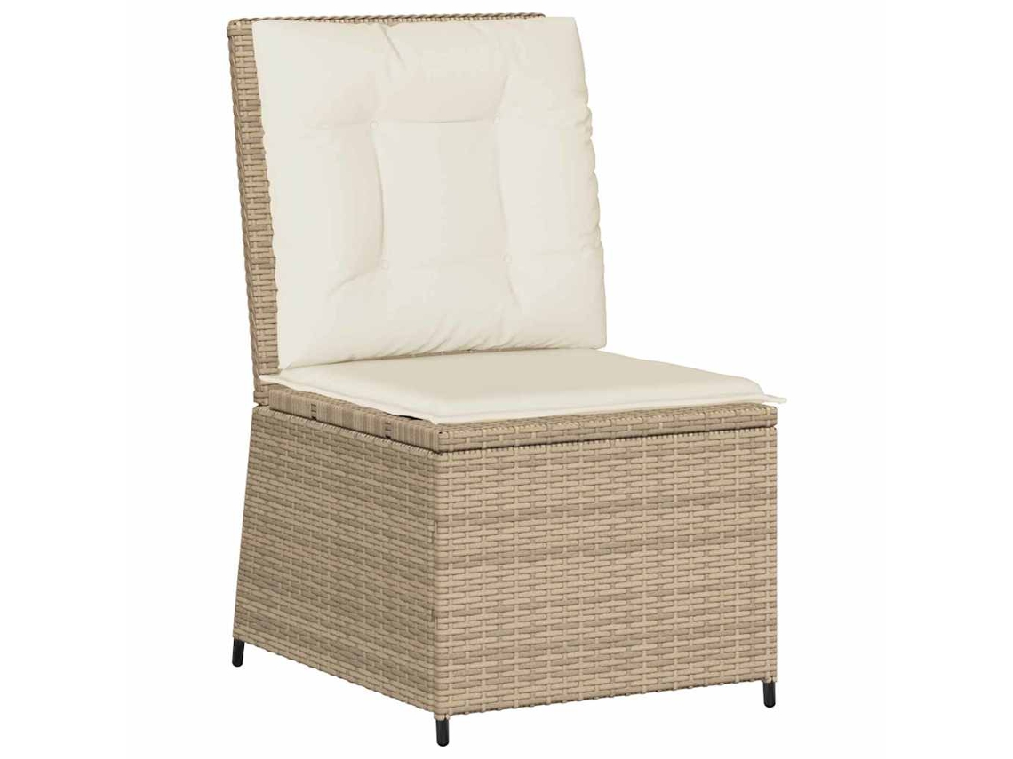Conjunto 1 Sofá De Jardim Vidaxl Bege Vime Pe (54 X 67 X 95 Cm)