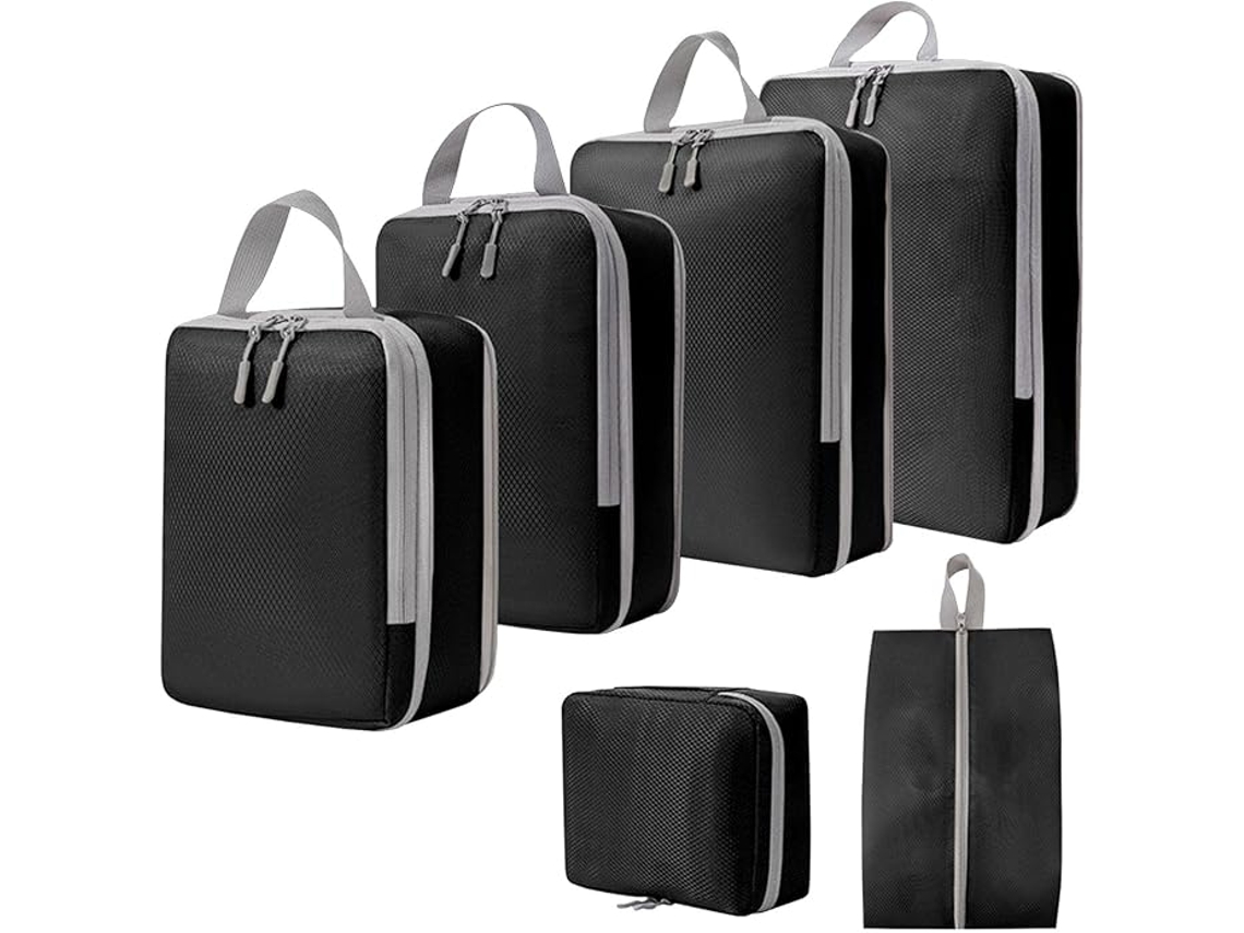 Conjunto de 6 Organizadores de Viagem com Compressão, Respiráveis, para Itens de Higiene Pessoal, Ideais para o Dia a AQUAFORGE
