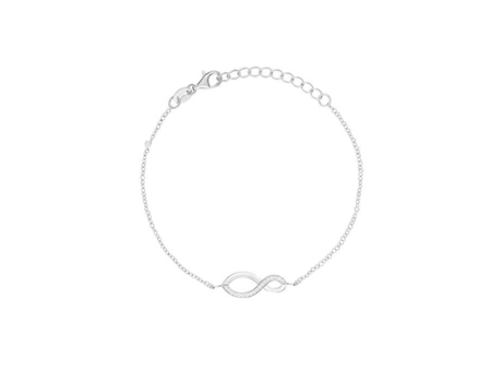 Bracelete Para Mulher Cleor Em Prata 925/1000 E Óxido De Zircônio Branco