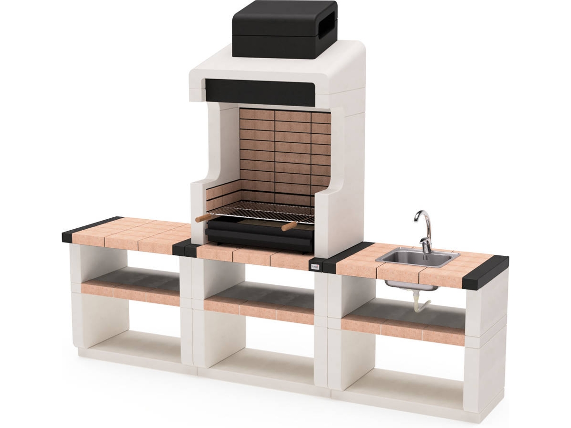 Churrasqueira TUOZI Cozinha de Exterior Durango Plus (Branco,Preto - 210x58x255cm)