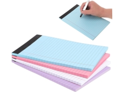 4 Peças Bloc Notes Colorés Lignés Déchirables Para Fournitures De Bureau Et Scolaires