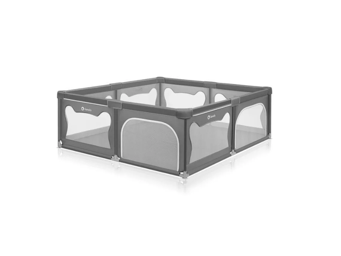 Parque Infantil Cercado De Bebé Lionelo Willow Xl - Espaço Extra Grande 187x207cm - Dobrável - Laterais Em Tela - 2 Entradas Laterais Cinzento
