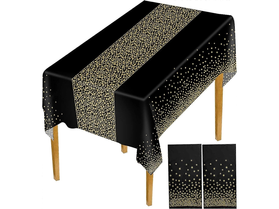 2 Unidades De Toalhas De Mesa Para Festa Pretas, 54 X 108 Polegadas