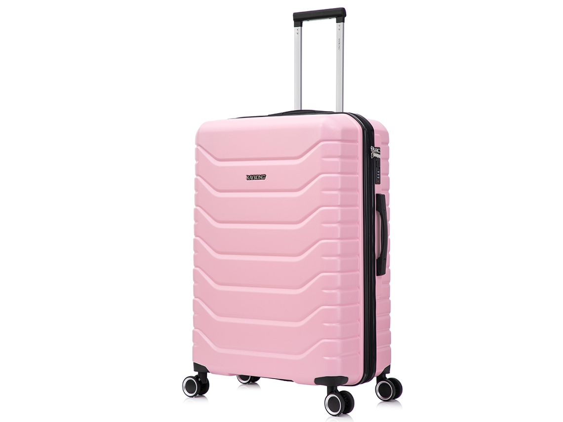 Mala Grande Expansível Abspc 75x49x31cm 33,50cm Estendida | 114l 123l | 28 Polegadas | 25kg Com Fecho De Combinação Semi Rígido Rosa Raykong