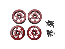 Mali aro de Roda Rc 1.9 Polegada 4 Peças Aro de Roda Rc Alta Resistência para Carro Rc 1/10 Vermelho