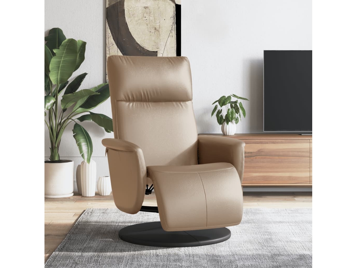 Vidaxl Cadeira Reclinável Com Apoio De Pés Couro Artificial Cappuccino
