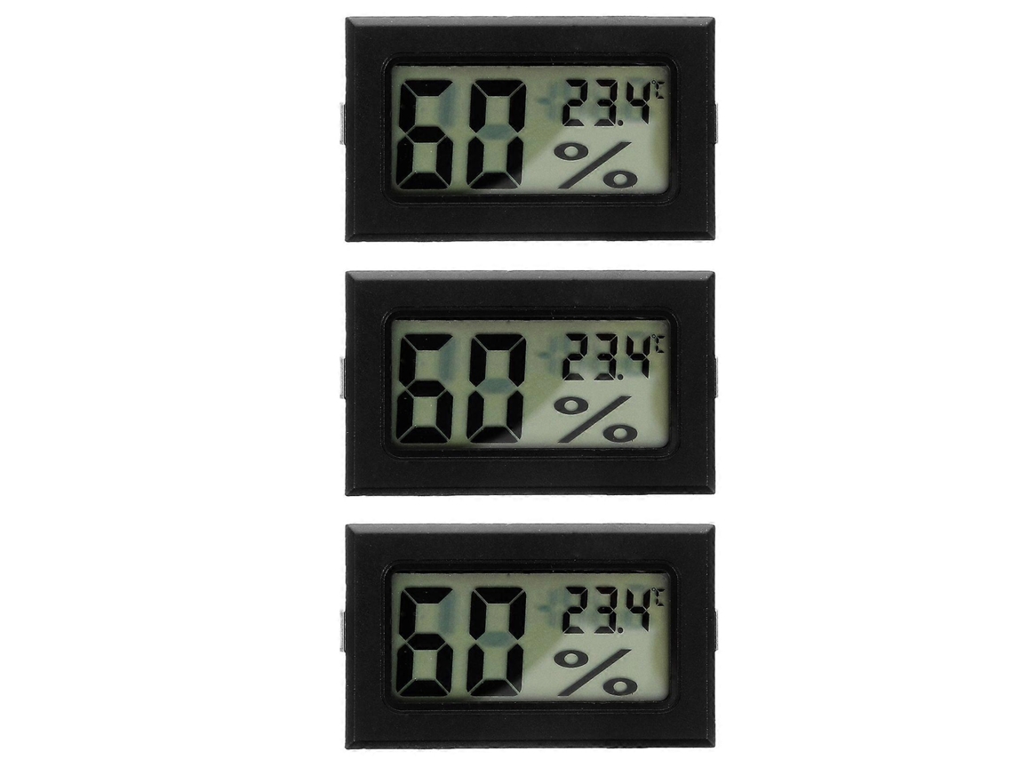 Conjunto De 3 Mini Termômetros E Higrômetros Com Display Digital Para Ambientes Internos Nostalgia88