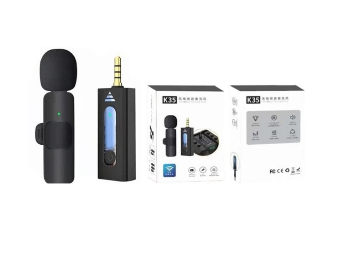 Microfone Sem Fio Universal Skyhe K35 Com Conector De 3,5 Mm, Preto
