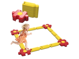 Conjunto De Trave De Equilíbrio Infantil, Livremente Configurável, Plástico, Peças Flexíveis, Amarelo+vermelho-pt