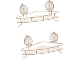 Prateleira De Parede Para Banheiro Com Design 2 Camadas, Feita Em Aço Inoxidável E Abs, Perfeita Para Espaços Pequenos