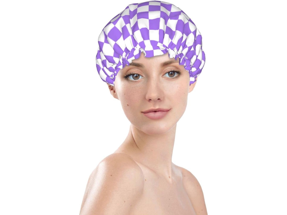 Touca De Banho Feminina, Reutilizável, Impermeável, Dupla Camada, Com Elástico, Ideal Para Cabelos Longos, Touca De