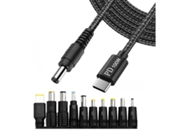 Cabo De Alimentação Usb Dc5521 Com 10 Conectores (5,5 X 2,1 Mm) E 200