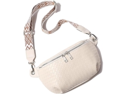 Bolsa Transversal Para Mulher, Cinto Bolsa De Couro Falso Com Alça Ajustável Para Viagem E Moda Branco