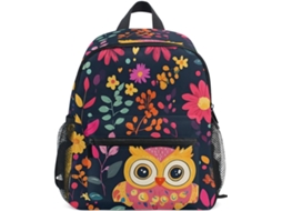 Mochila Infantil Gaireg Com Estampa Floral Escura De Coruja, Ideal Para Meninos E Meninas De 6 A 8 Anos.