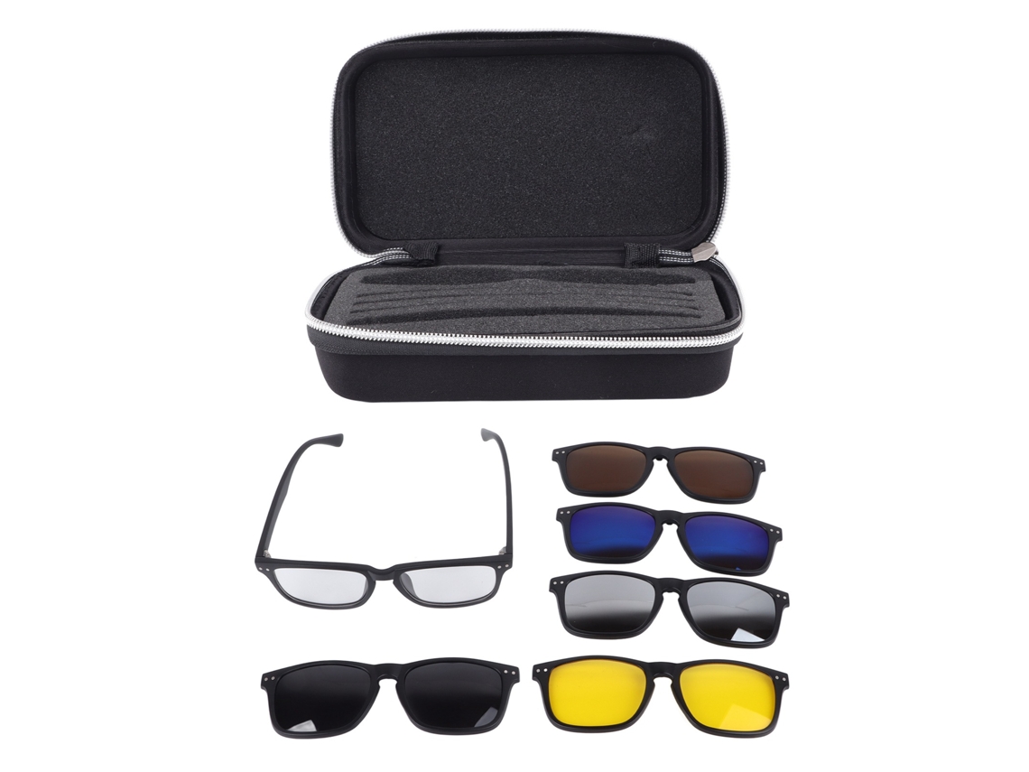 Óculos de Sol Polarizados Estilosos com Lentes Intercambiáveis para Condução, Pesca, Ciclismo e Corrida | S/MARCA