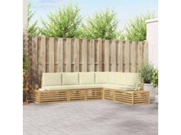 Vidaxl 6 Unid. Conjunto De Sofás Para Exterior Poliéster Branco