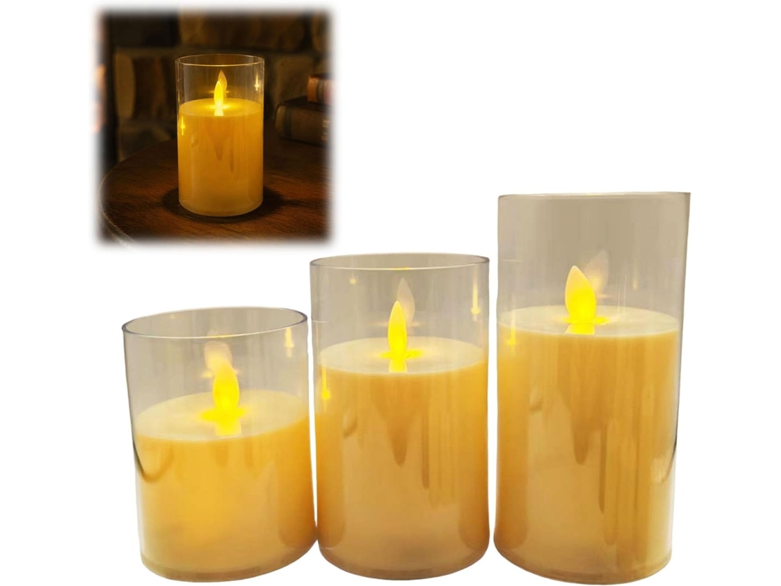 Velas Sem Chama, Velas De Pilar De Acrílico Sofisticadas, Velas De