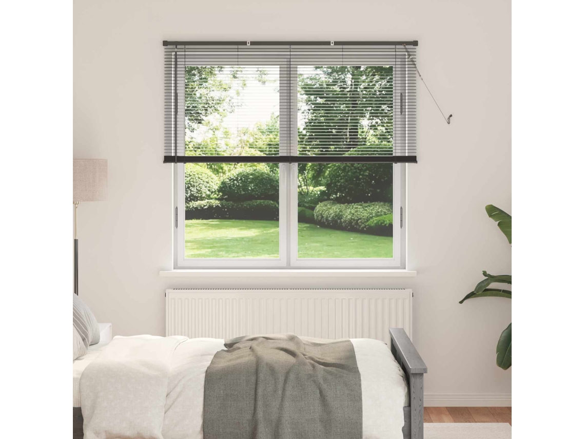 Vidaxl Cortina Veneziana Cinza Prata 150 X 150 Cm 25 Mm Pvc