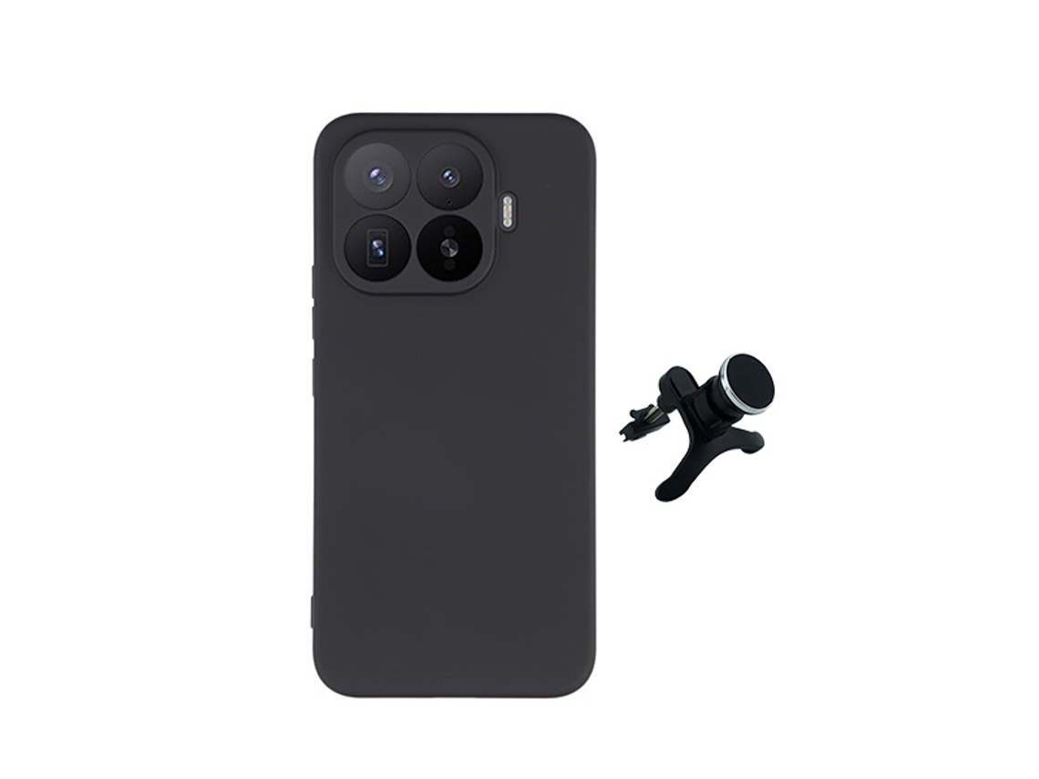 Kit Suporte Magnético Reforçado Capa Silicone Líquido Phonecare Para Xiaomi 17t 5g - Preto