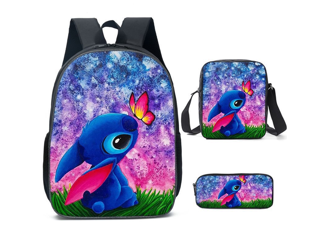 Conjunto Escolar 3 Peças, Modelo Novo, Estampa De Desenho Animado Com Mochila
