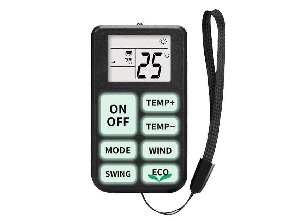Controle remoto universal para ar condicionado branco com botões fluorescentes - Painel de controle remoto fácil de usar