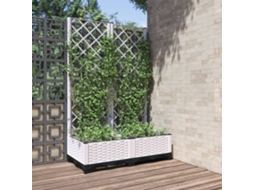 Vidaxl Vaso/floreira De Jardim C/ Treliça 80x40x121,5 Cm Pp Branco