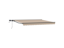 Vidaxl Estrutura De Toldo Manual Com Leds Bege E Antracite 4,5 × 3 M