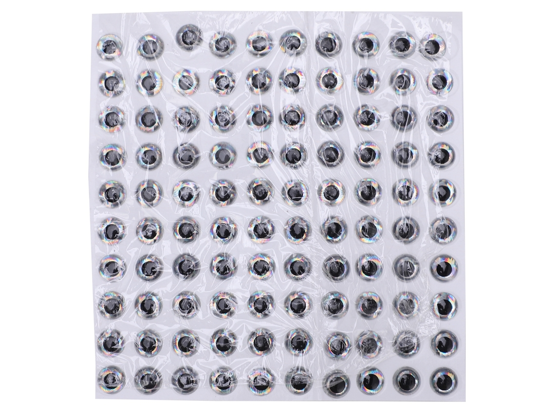 Olhos de Pesca 3d Ovale 6mm Prata 100un